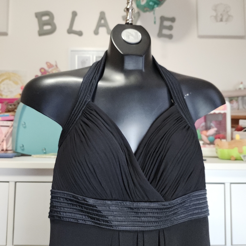 Badgley Mischka Women Vintage 550441 Black Padded Halter A-line Mini Dress 4 - Picture 9 of 17
